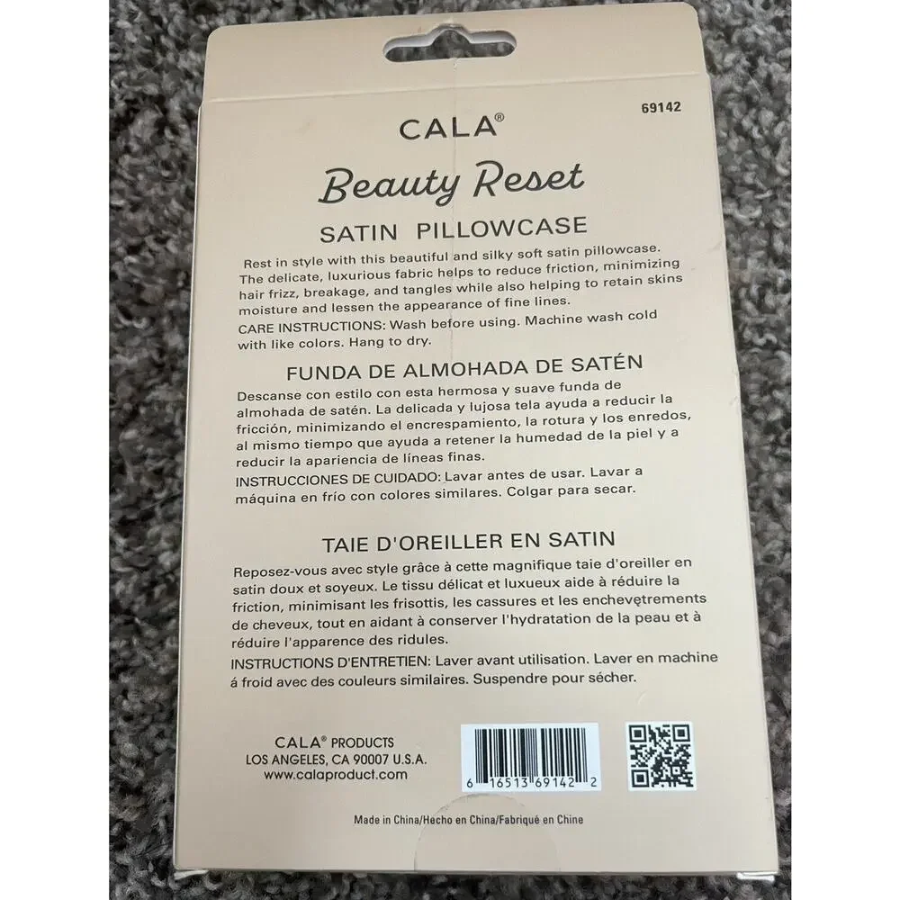 CALA Satin Pillowcase Queen Standard size Ivory‎ Color